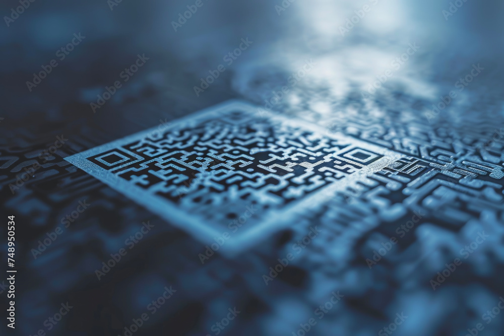 Poster a qr code with a square and dots