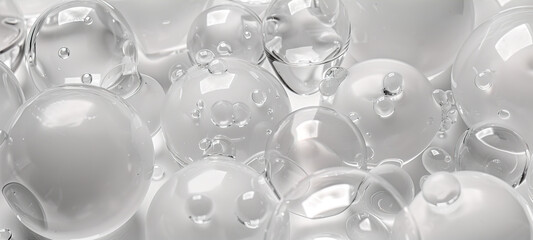 Crystal glass and spheres with liquid drops in the middle, in the style of monochromatic white figures. Abstract wallpaper