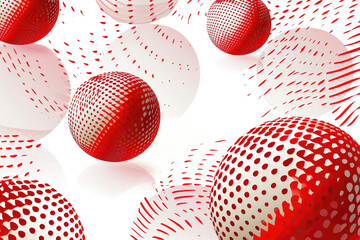 A background with a cricket ball pattern in shades of red and white