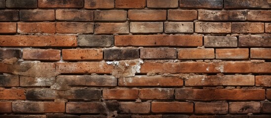 A brown brick wall devoid of any mortar between the bricks, creating a unique and textured appearance. The individual bricks are tightly fitted together, showcasing a sturdy construction.