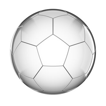 Glass soccer ball on white background