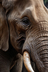 Detailed portrait of an elephant