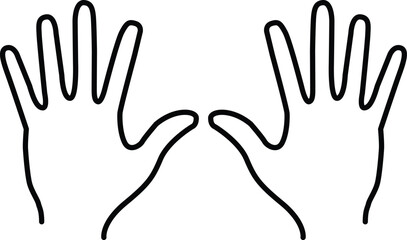 Human palm hand vector silhouette