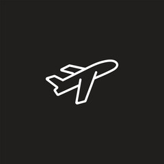 Airplane fly icon. Plane flying with line. Travel transportation concept. Vector illustration isolated on white.