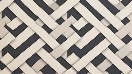 Modern abstract 3D white and black pattern - Abstract monochromatic 3D pattern with interwoven white and black layers creating a dynamic and visually striking design