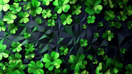 low poly, black, saint patricks day wall paper. Simple, gradients