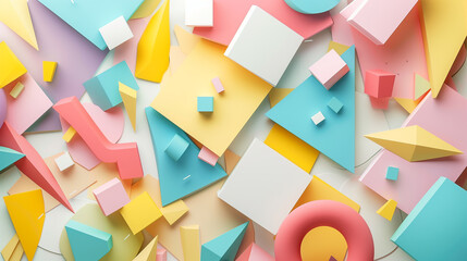 カラフルな抽象的な形の背景画像。3Dのブロック。
Colorful abstract shape background image. 3d blocks. [Generative AI]