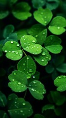 Saint Patrick's Day motifs ultrarealistic, three-leafed clover motifs