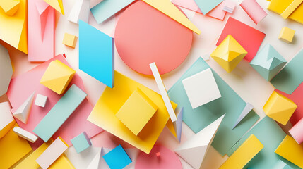 カラフルな抽象的な形の背景画像。3Dのブロック。
Colorful abstract shape background image. 3d blocks. [Generative AI]