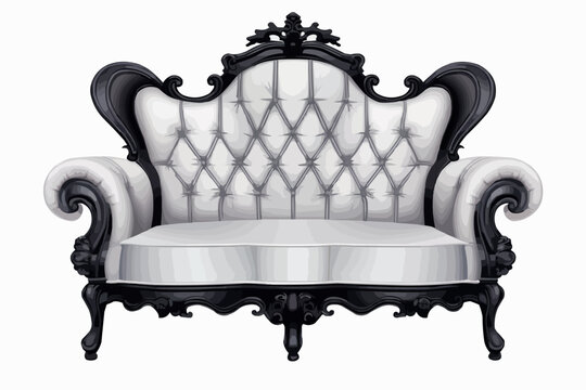 HD illustration of sofa seating image ,Throne Chair Isolated. 3D rendering
