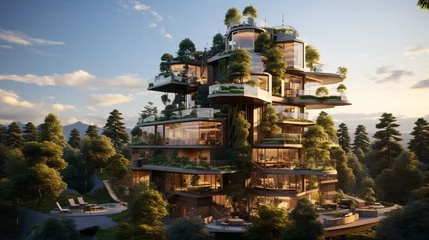 Möbelaufkleber a building with trees and plants on it © Leonardo