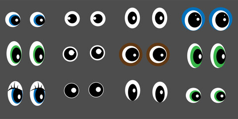 Set of plastic toys eyes different form