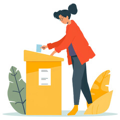illustration of a person casting a vote