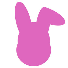 Fototapeta premium Cute Bunny Rabbit Face Silhouette with Bent Ear