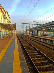 Trilhos do Trem na Estação de Aveiro