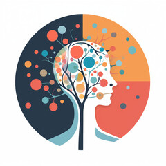 Illustration of a head with a tree inside 