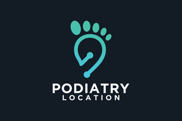 Podiatry location logo design unique with modern style