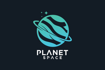 Planet logo design unique with modern style