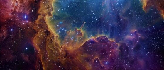 Colorful space galaxy background, Starry night cosmos