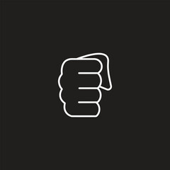 Fist punch continuous line drawing. Hand punching illustration. Continuous line art drawing of fist punching.