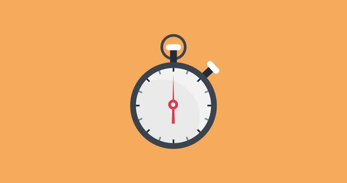 Vector illustration of stopwatch icon, stopwatch vector animation, sports.