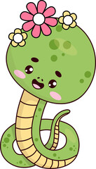 Snake girl  with flowers