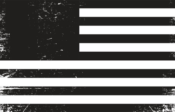 Black and white USA flags Grunge USA flag. Original proportions, black and white version.