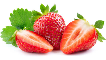 Erdbeeren isoliert auf weißen Hintergrund, Freisteller