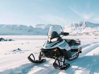 A Photo Of An Electric Snowmobile Being Used For Eco-Tours In A Snowy Landscape Offering A Sustainable Alternative To Traditional Gas-Powered Vehicles