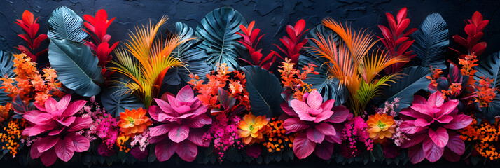 Many Brightly Colored Tropical Plants 3d image,
flower backgrounds image
