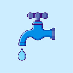 water tap with a drop of water