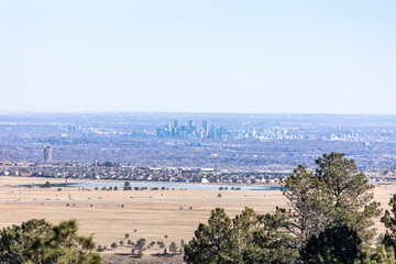 Fototapeta premium View of Denver Colorado From Boulder Colorado