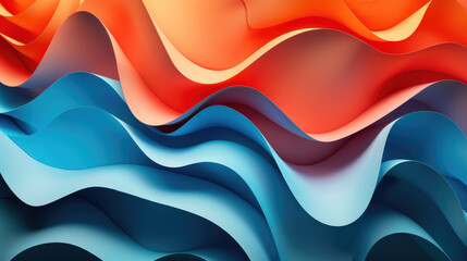 Abstract shapes of multicolored waves. Creative design concept for the background. 