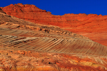 Sandstone formations close to The Wave, Coyote Buttes North, Vermilion Cliffs National Monument,...