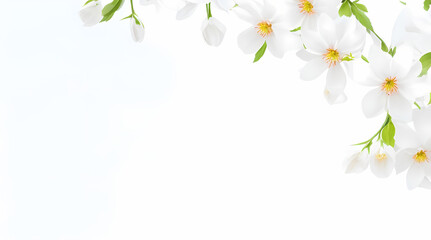 Spring Floral Wallpaper, white background with copy space