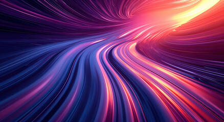 Abstract colorful wavy road background landscape wallpaper design, dynamic color lines