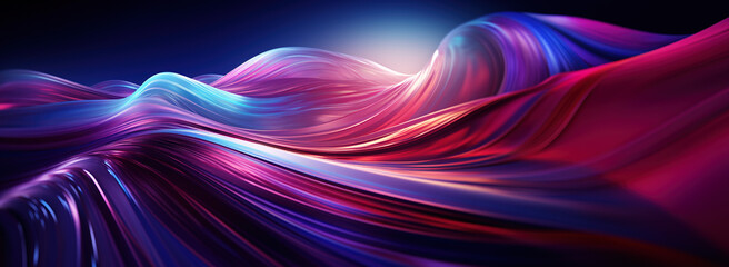Abstract colorful waves landscape background wallpaper design, metallic sheen with dynamic lighting