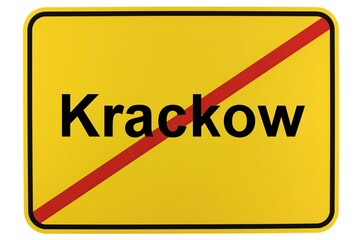 Illustration eines Ortsschildes der Gemeinde Krackow in Mecklenburg-Vorpommern