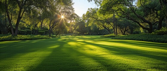 Green Lawn Panoramic Background