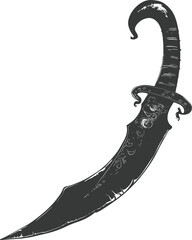 Silhouette unique ancient dagger weapon black color only