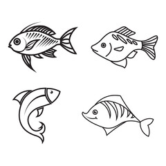 fish icon vector