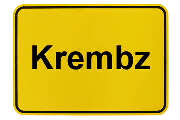 Illustration eines Ortsschildes der Gemeinde Krembz in Mecklenburg-Vorpommern