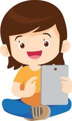 child use gadget Mobile and laptop