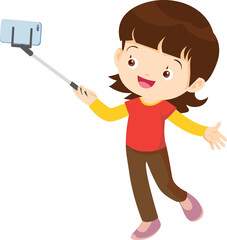 cute kids standing use smartphone and tablet gadget