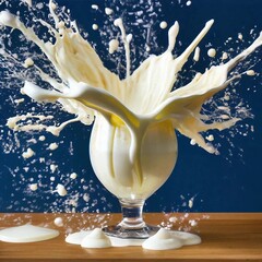 splash of milk in a glass