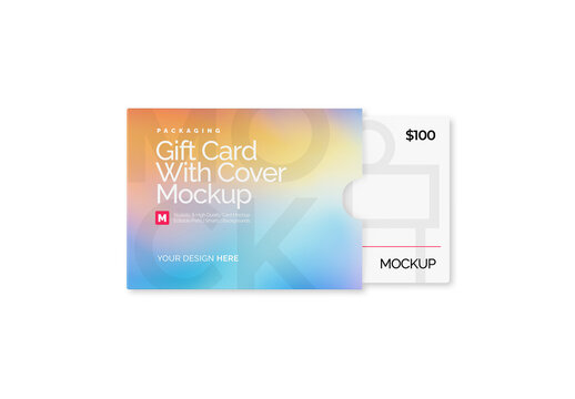 Gift Card in Carton Cover Mockup