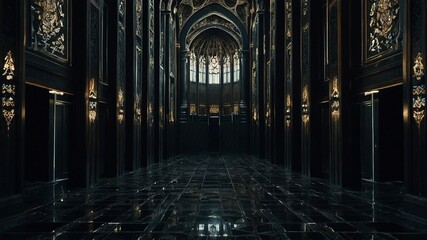 interior of cathedral - obrazy, fototapety, plakaty
