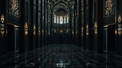 Deurstickers interior of cathedral © Shafiq