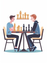 Student Engrossed in Chess Tournament Generative AI