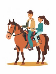 Family Horseback Riding Adventure Generative AI